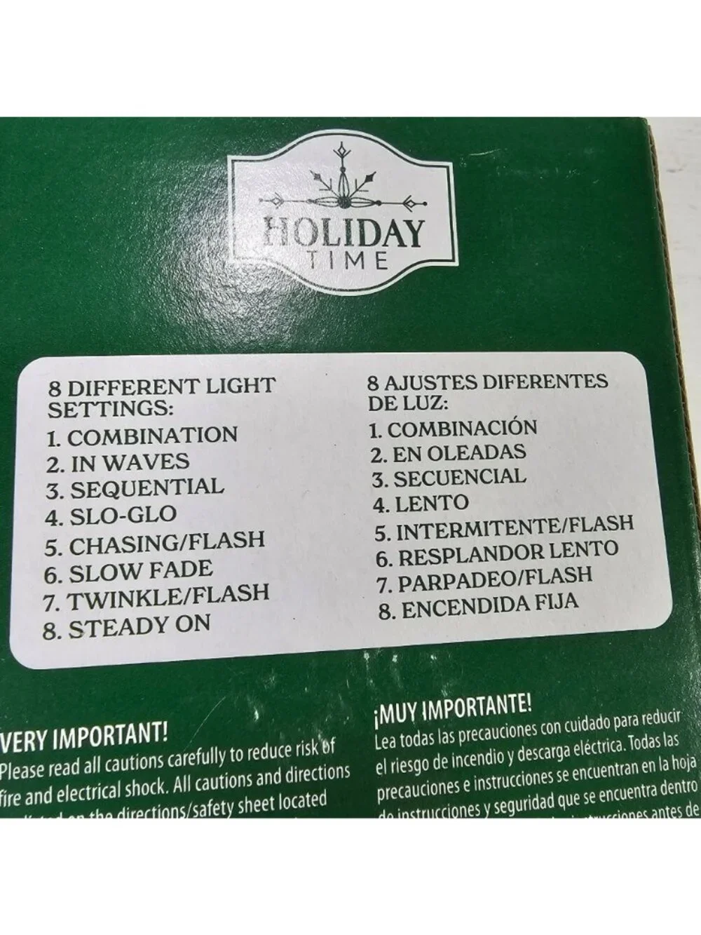 Holiday Time 8-Function Warm White LED 200ct Micro Garland String Lights NEW